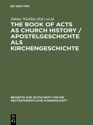 cover image of The Book of Acts as Church History / Apostelgeschichte als Kirchengeschichte